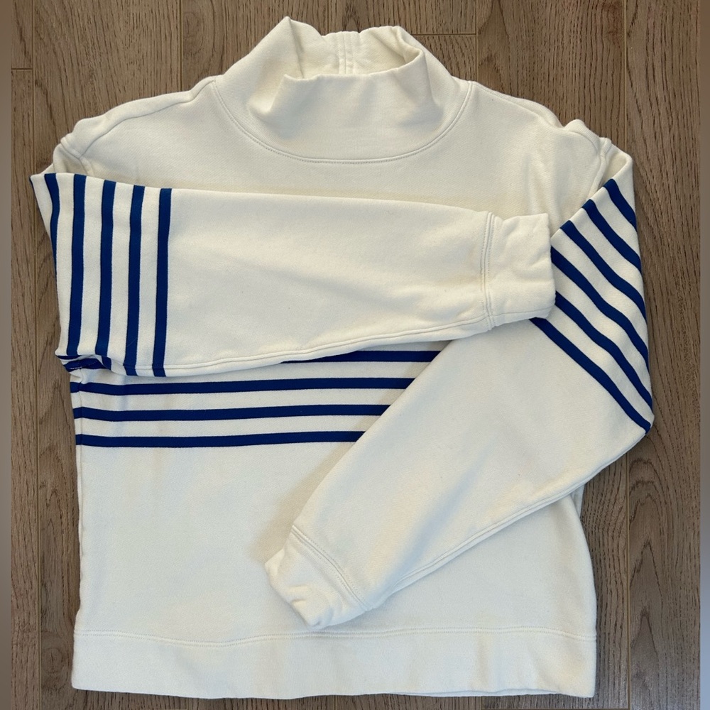 Woman’s XXS VINEYARD VINES Striped Blue White Mock Neck Sweatshirt EUC